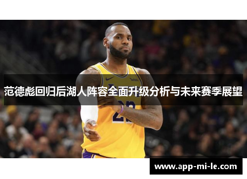 范德彪回归后湖人阵容全面升级分析与未来赛季展望