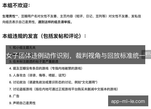 女子团体违例动作识别，裁判视角与回放标准统一
